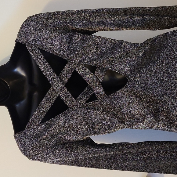 H&M Glittery BodyCon Long Sleeve Dress - Picture 6 of 7